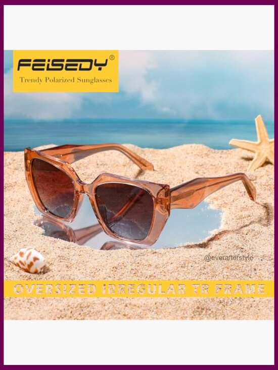 Polarized Oversized Square Sunglasses with TR Frame UV400 Protection main image 6